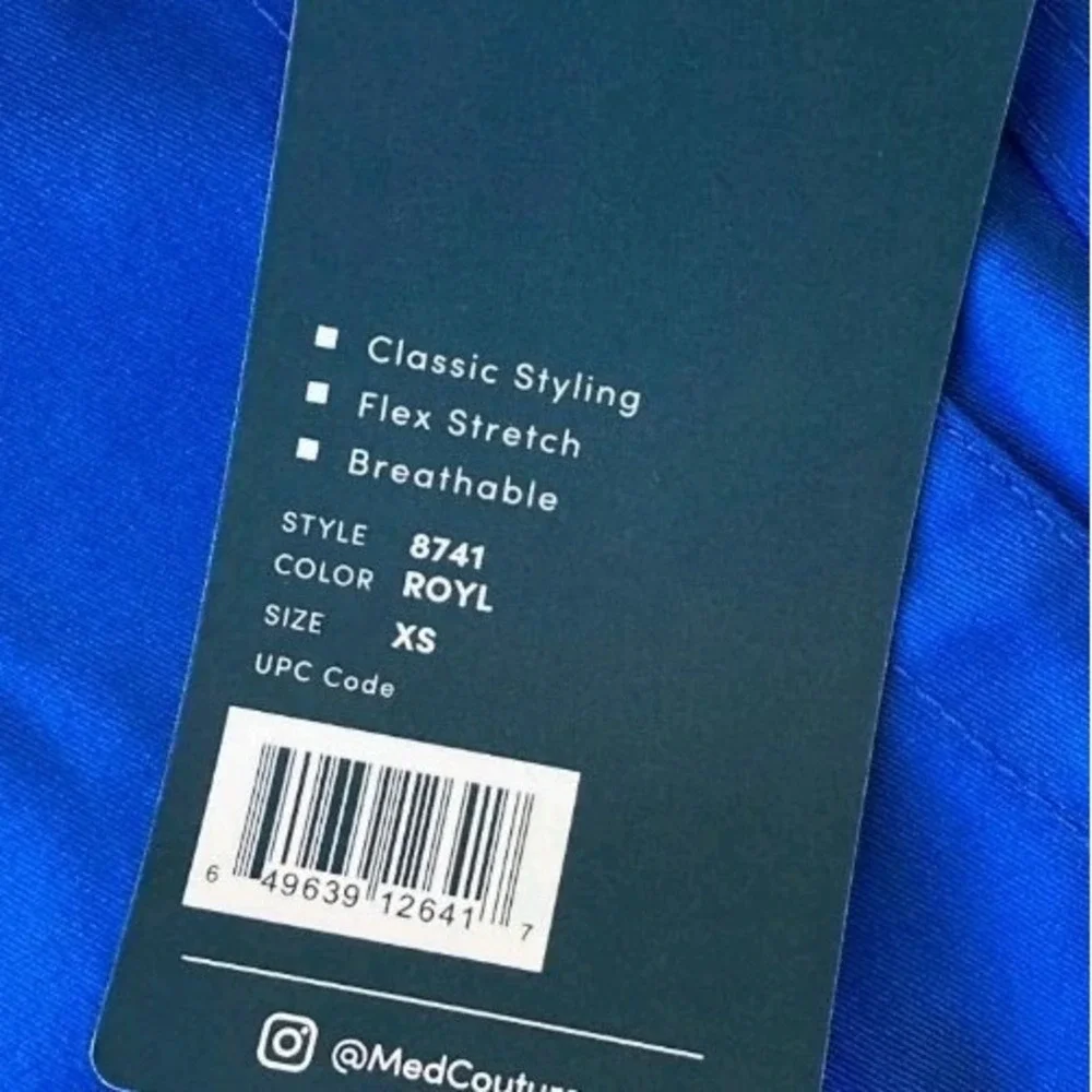 Med Couture Signature Layla Cargo Scrub Pants Women's XS Royal Blue 8741 NWT